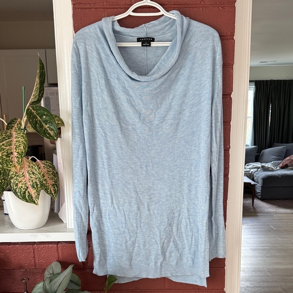 Trouvé Light Blue Cowl Neck Sweater Medium